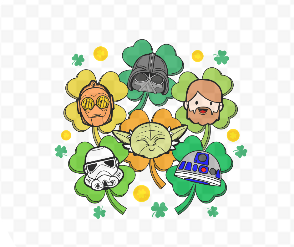 Space Wars Shamrock St.Pattys DTF #26