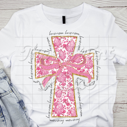 He is Risen Pink Cross