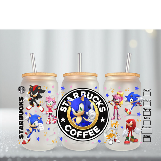 Hedgehog Crew W Black Starbs UV DTF Cup Wrap