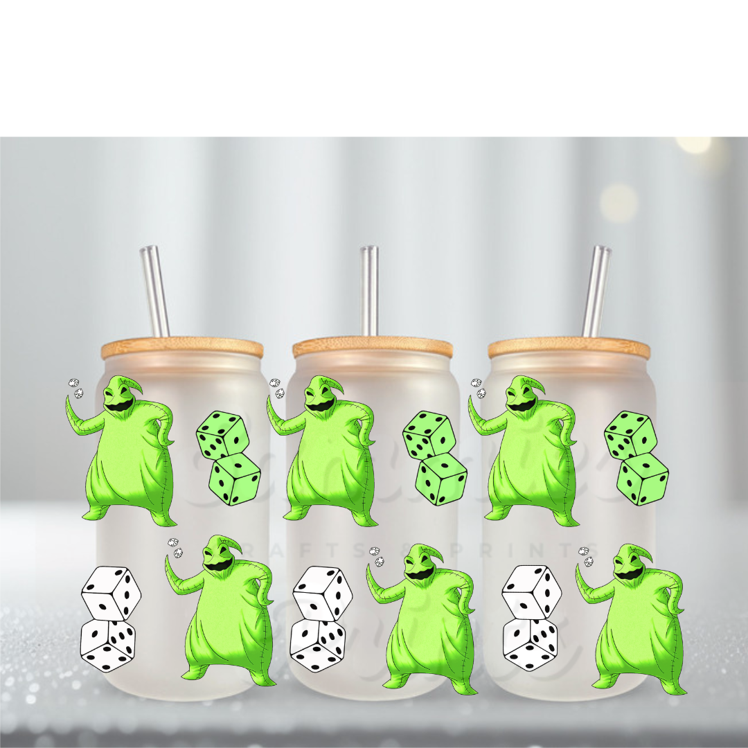 Green Villain W Dice UV DTF Cup Wrap