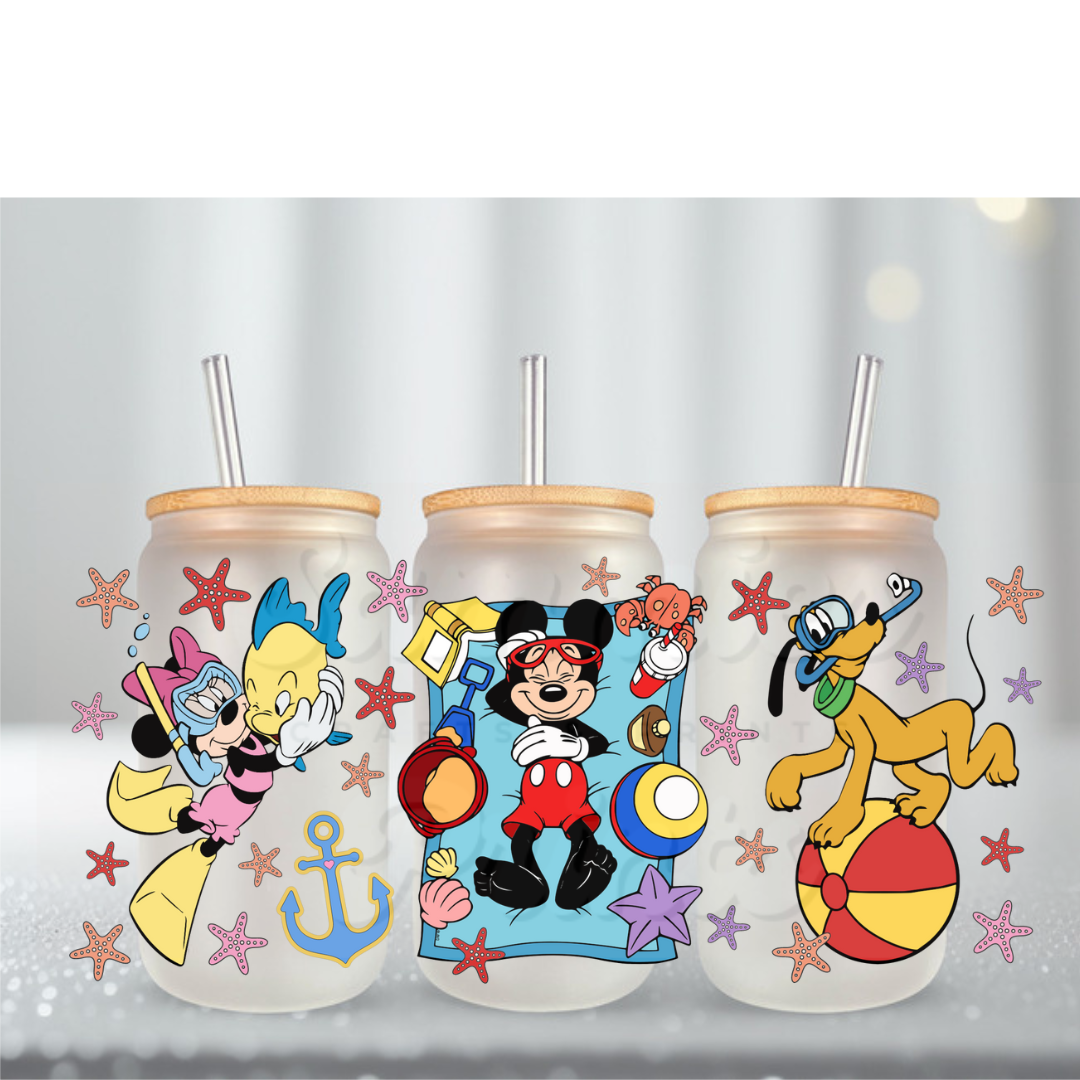Mouse Summer SeaStars UV DTF Cup Wrap