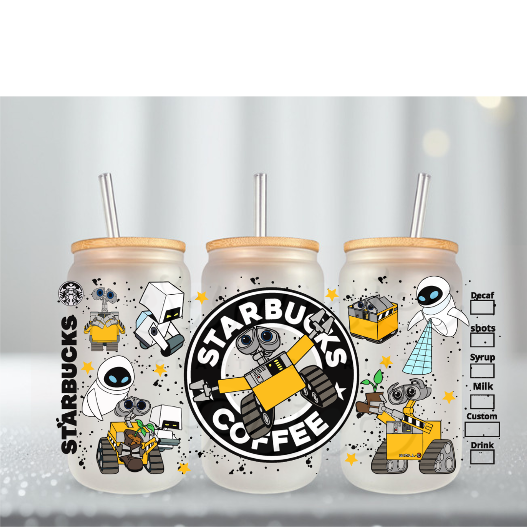 Robot Starbs UV DTF Cup Wrap