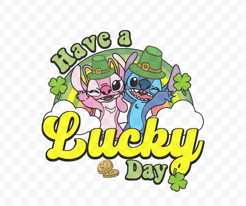 Blue Alien Have a Lucky Day Yellow St.Pattys DTF #3