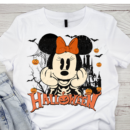 Girl Mouse Skeleton DTF Heat Transfer
