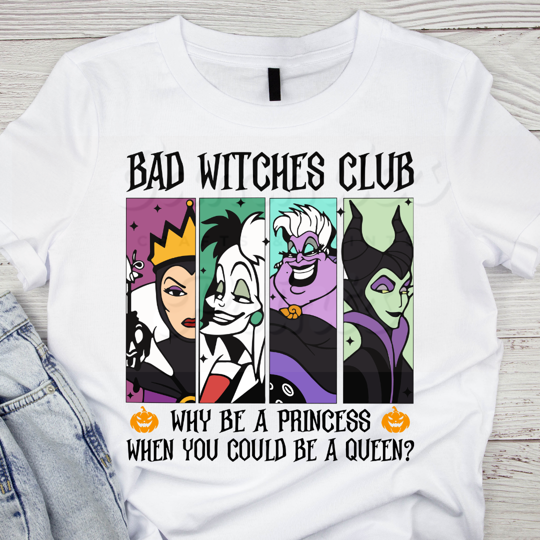 Bad Witches Black DTF Heat Transfer