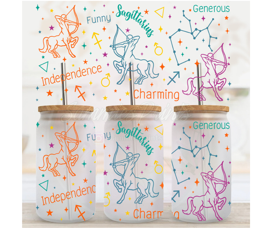 Sagittarius Zodiac Sign UV DTF Cup Wrap