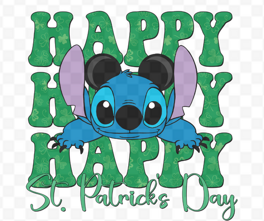 Happy Happy Happy Blue Alien St.Pattys #11