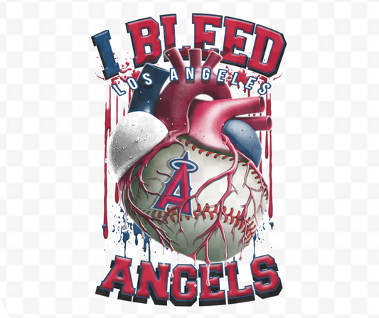 I Bleed Angels Baseball DTF #38