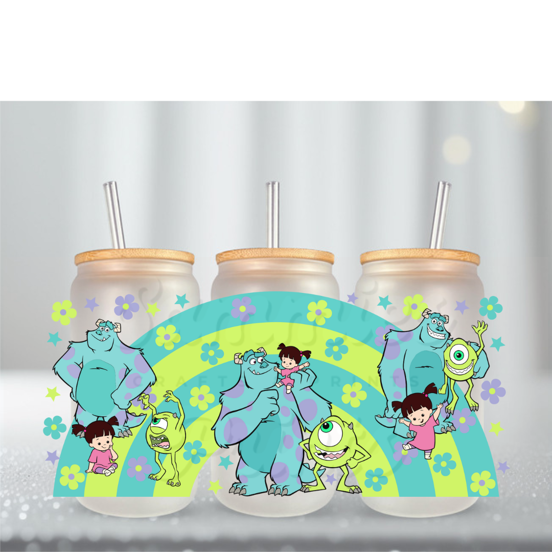 3 Monster Crew Big Rainbow UV DTF Cup Wrap