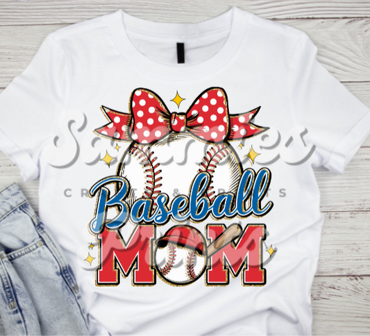 Baseball Mom Bow