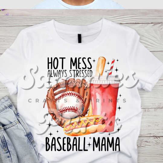 Hot Mess Baseball Mama