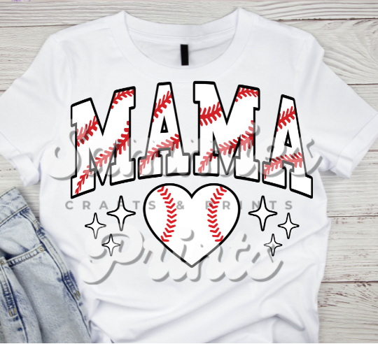 Baseball Mama Heart