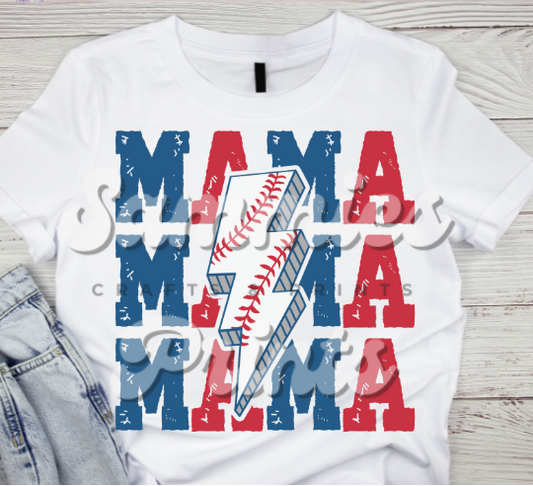 Baseball Mama Lightning Bolt