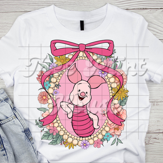 Pink Pig Floral Croquette