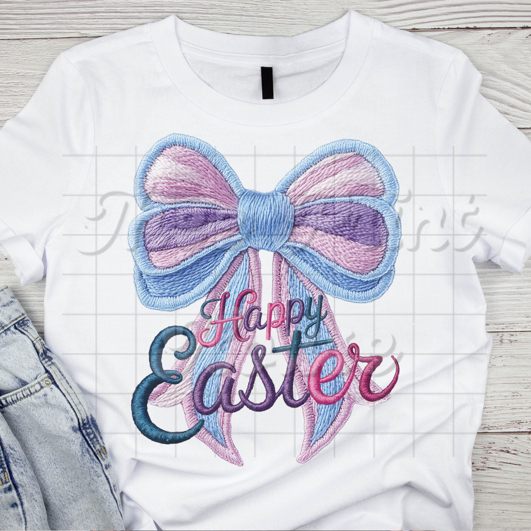 Easter Bow Embroidered