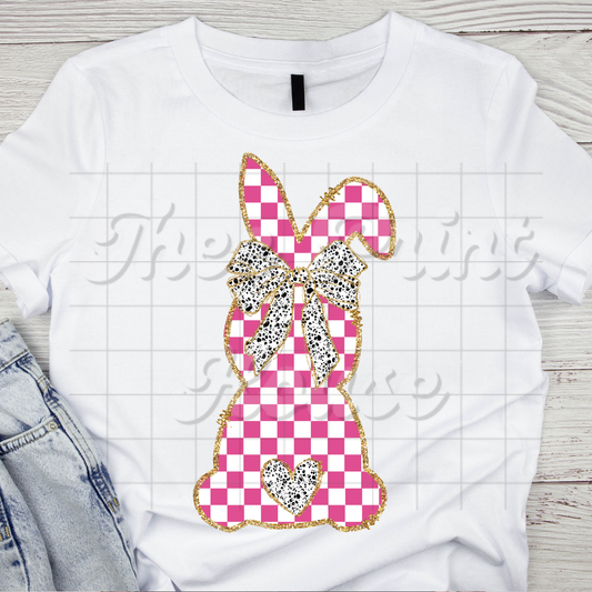 Pink Checkered Bunny