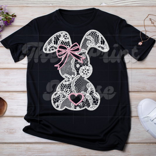 White Bunny Embroidered