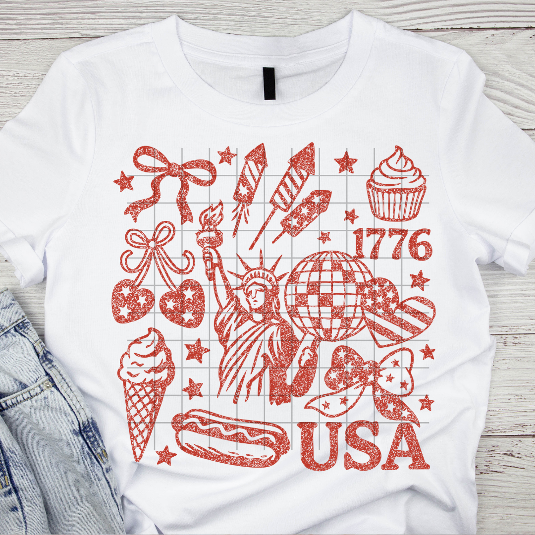 Red USA Vintage