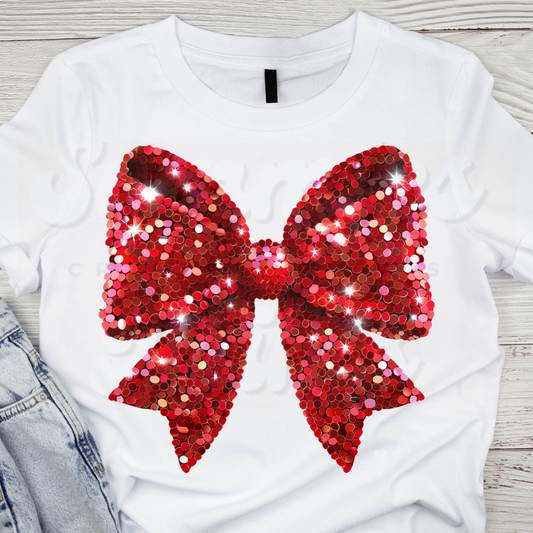 Red Glitter Bow