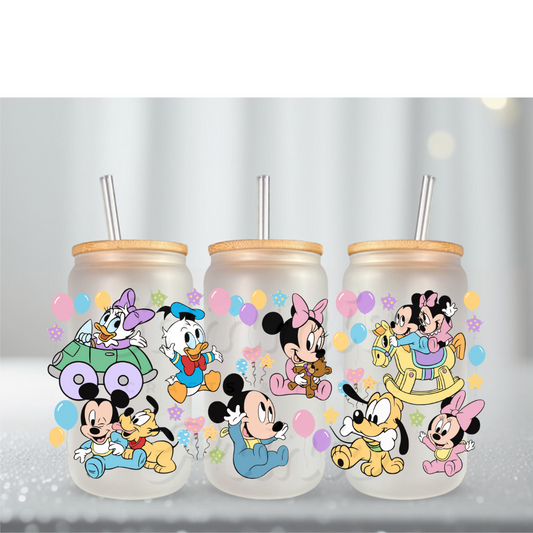 Baby Mouse Crew Pastel Balloons UV DTF Cup Wrap