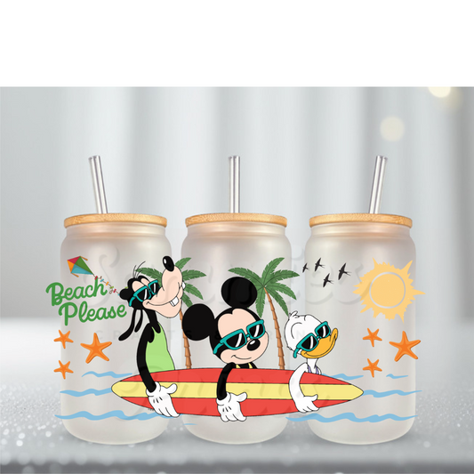 Beach Please Boy Mouse Crew UV DTF Cup Wrap