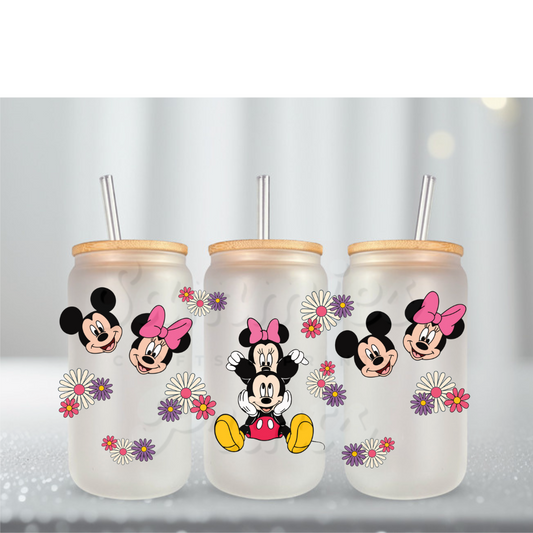 Boy & Girl Mouse Dasies UV DTF Cup Wrap