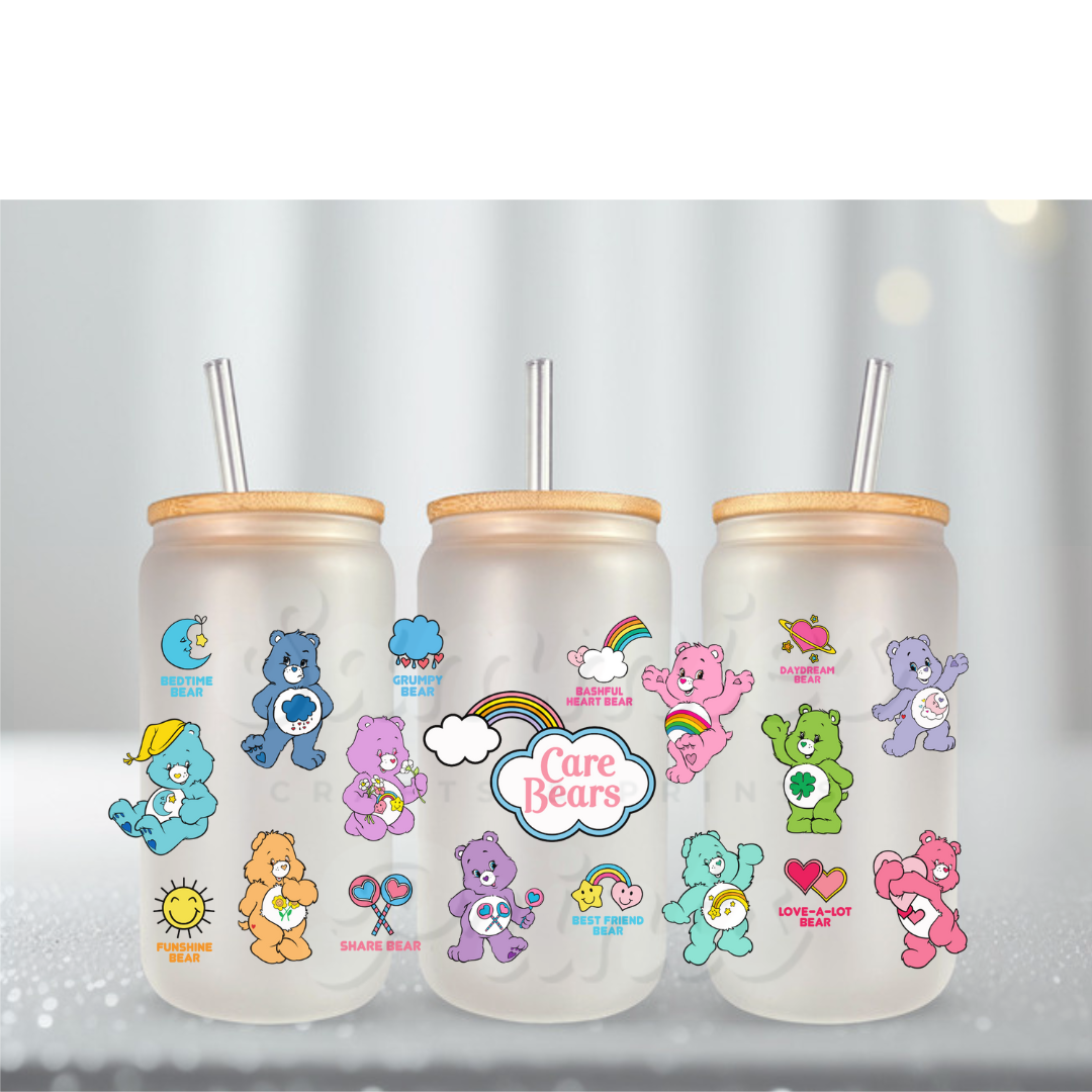 Caring Bears Tiny Clouds UV DTF Cup Wrap