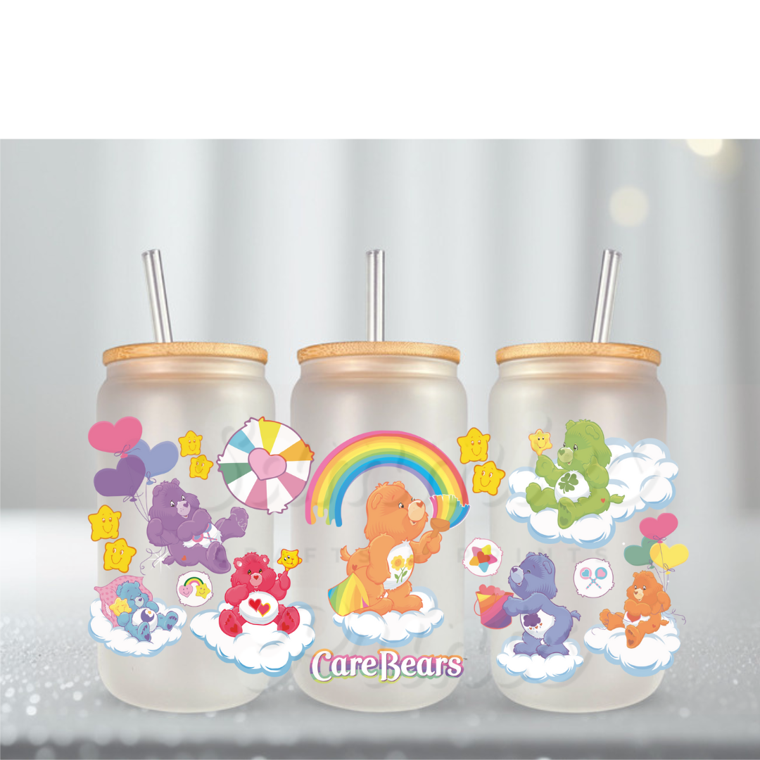 Caring Bears W Clouds UV DTF Cup Wrap