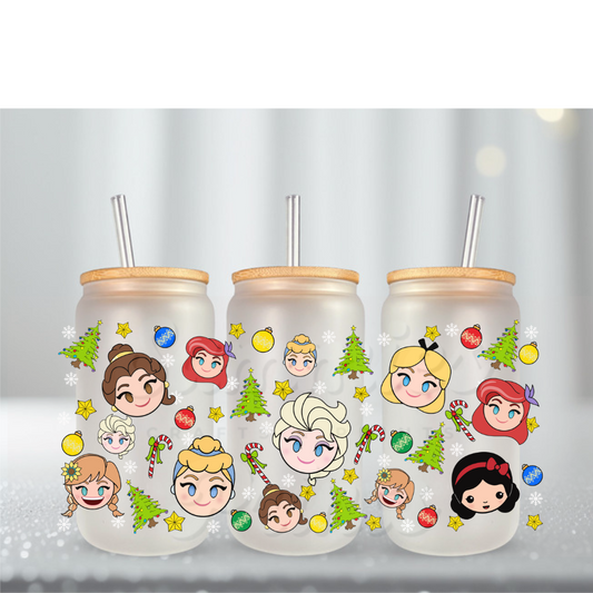 Christmas Princess Small Heads UV DTF Cup Wrap