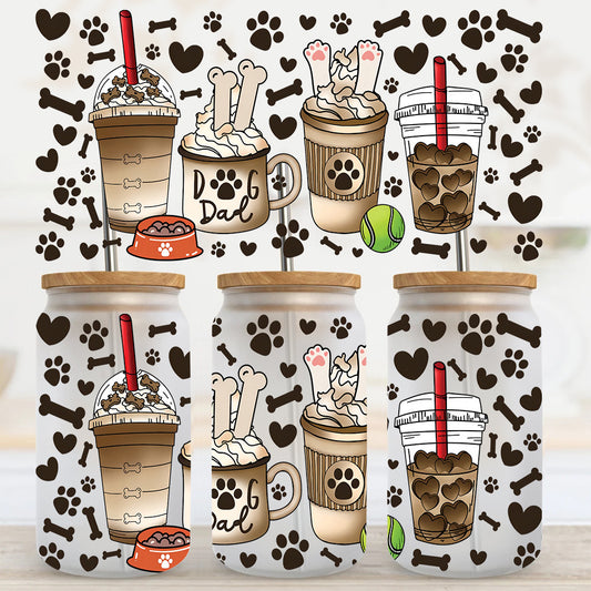 Dog Dad Coffee UV DTF Cup Wrap