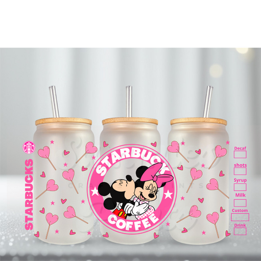 Girl & By Mouse Kiss Vday Starbs UV DTF Cup Wrap