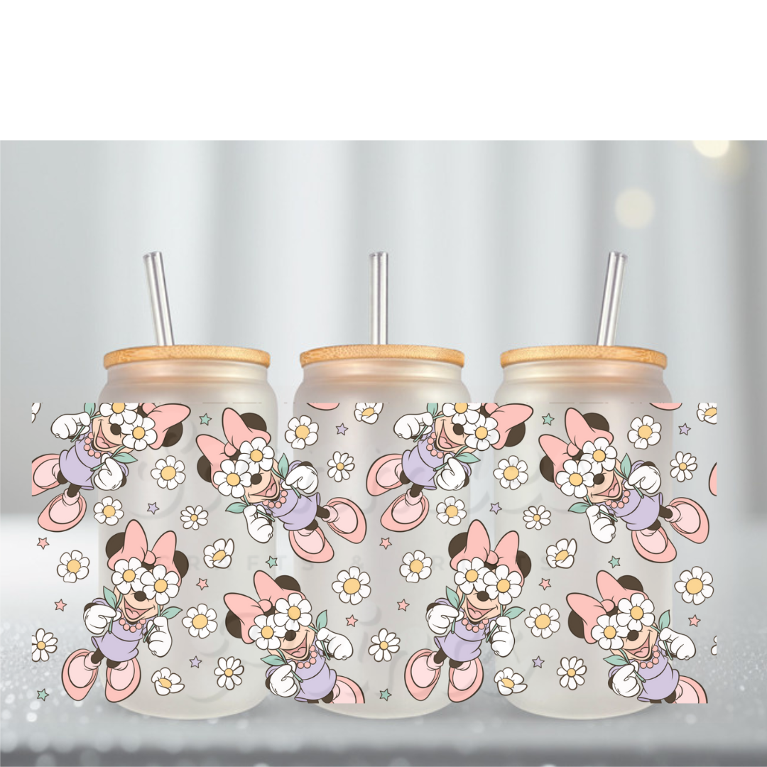 Girl Mouse Flower Eyes UV DTF Cup Wrap