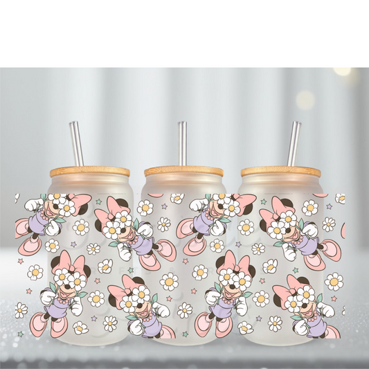 Girl Mouse Flower Eyes UV DTF Cup Wrap