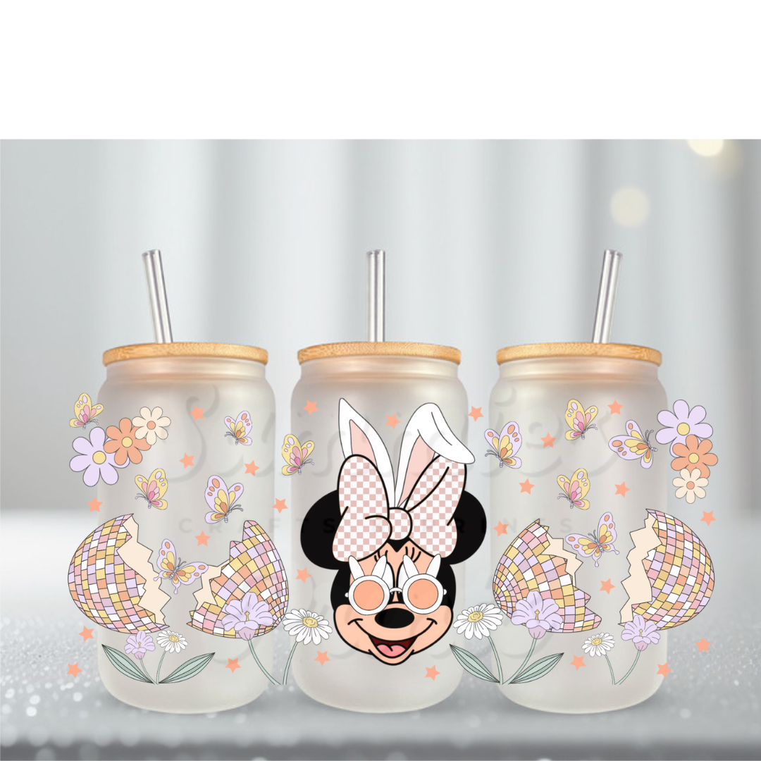 Girl Mouse Retro Easter UV DTF Cup Wrap