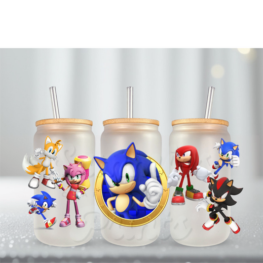 Hedgehog Coins Blue Starbs UV DTF Cup Wrap