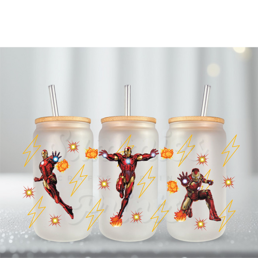 Iron Guy Lightning Bolts UV DTF Cup Wrap