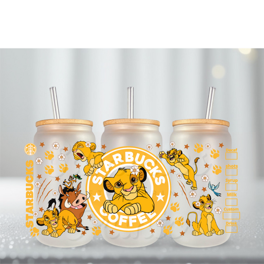 Lion Starbs UV DTF Cup Wrap