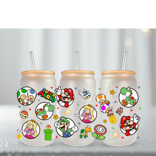 Mario Circle Crew UV DTF Cup Wrap