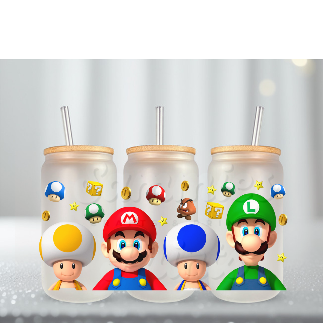 Mario Crew Big W Big Toads UV DTF Cup Wrap