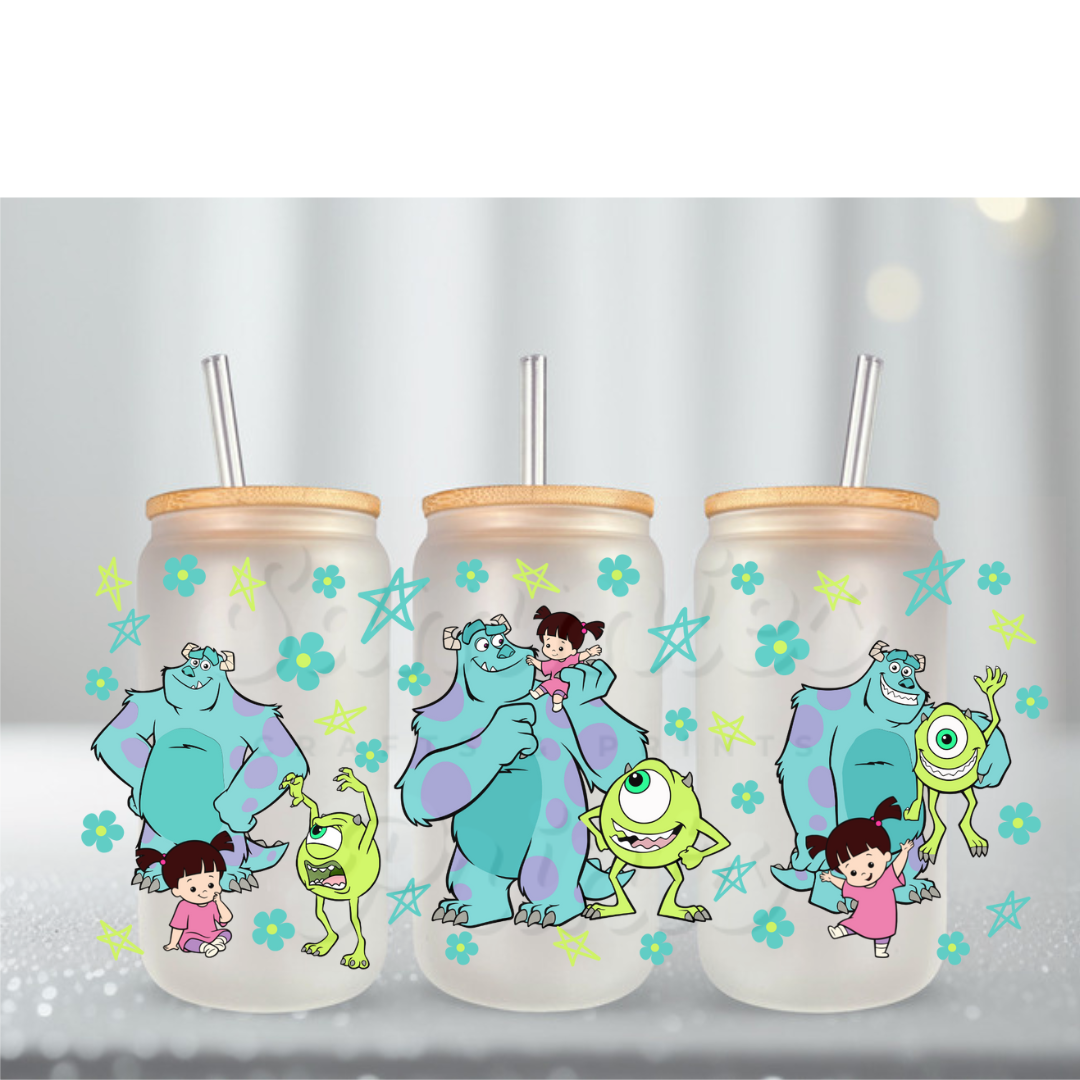 Monster Stars & Flowers UV DTF Cup Wrap