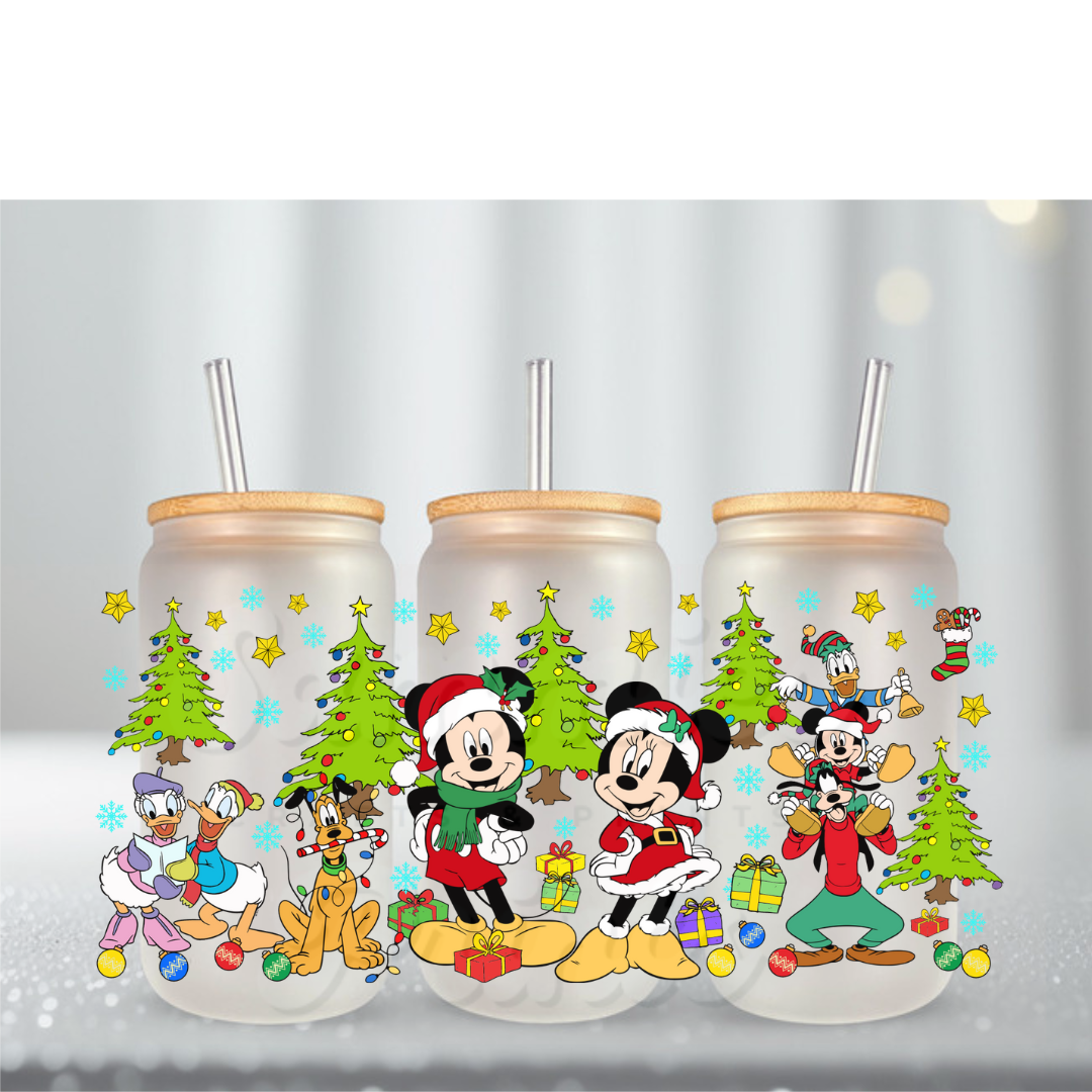 Mouse Crew Christmas Trees UV DTF Cup Wrap