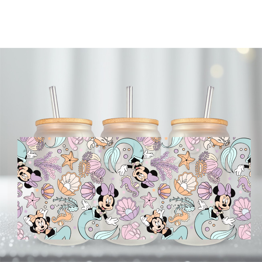 Mouse Girl Mermaid Under the Sea UV DTF Cup Wrap