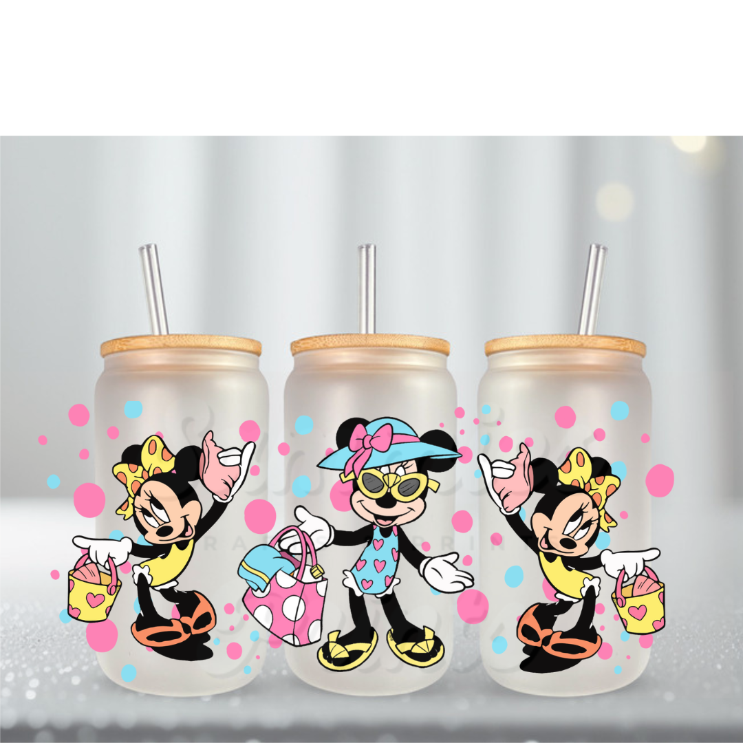 Mouse Girl Summer Swimsuit UV DTF Cup Wrap