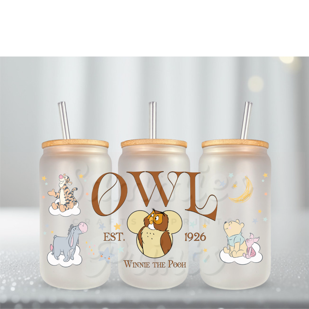 Owl Name UV DTF Cup Wrap