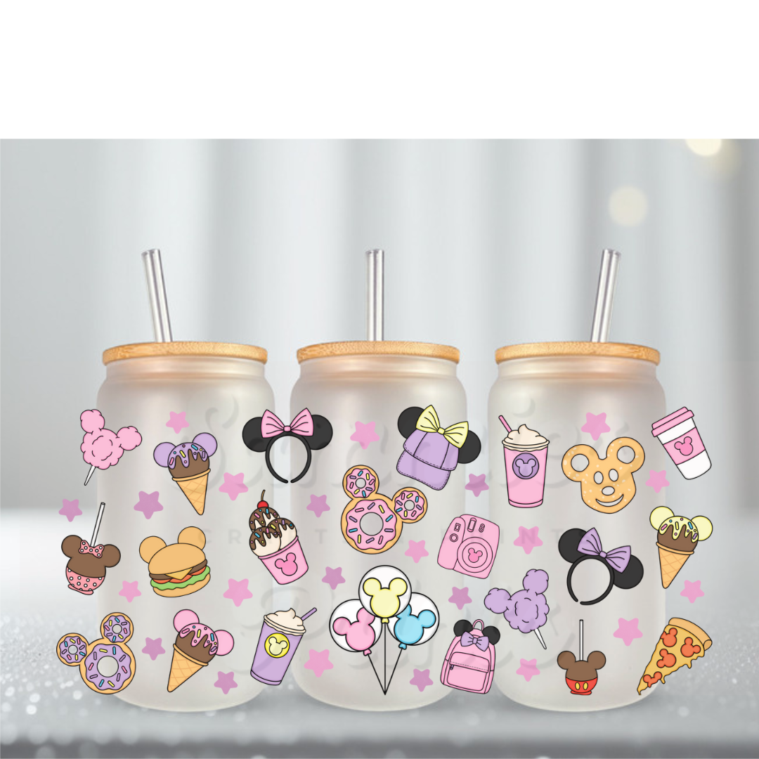 Pastel Snacks & Stars UV DTF Cup Wrap