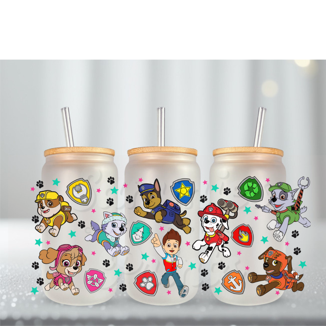 PawPals Shields W Stars UV DTF Cup Wrap