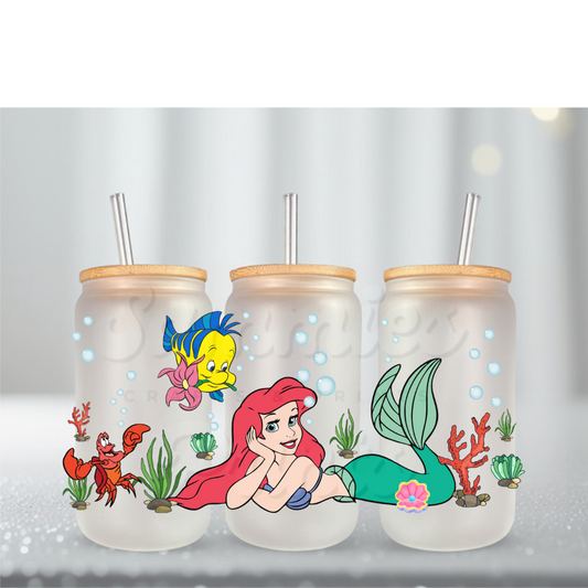 Princess A w Bubbles UV DTF Cup Wrap