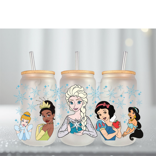 Princess Snowflakes UV DTF Cup Wrap