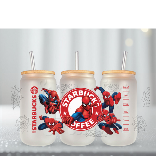 Spidey Starbs Red UV DTF Cup Wrap