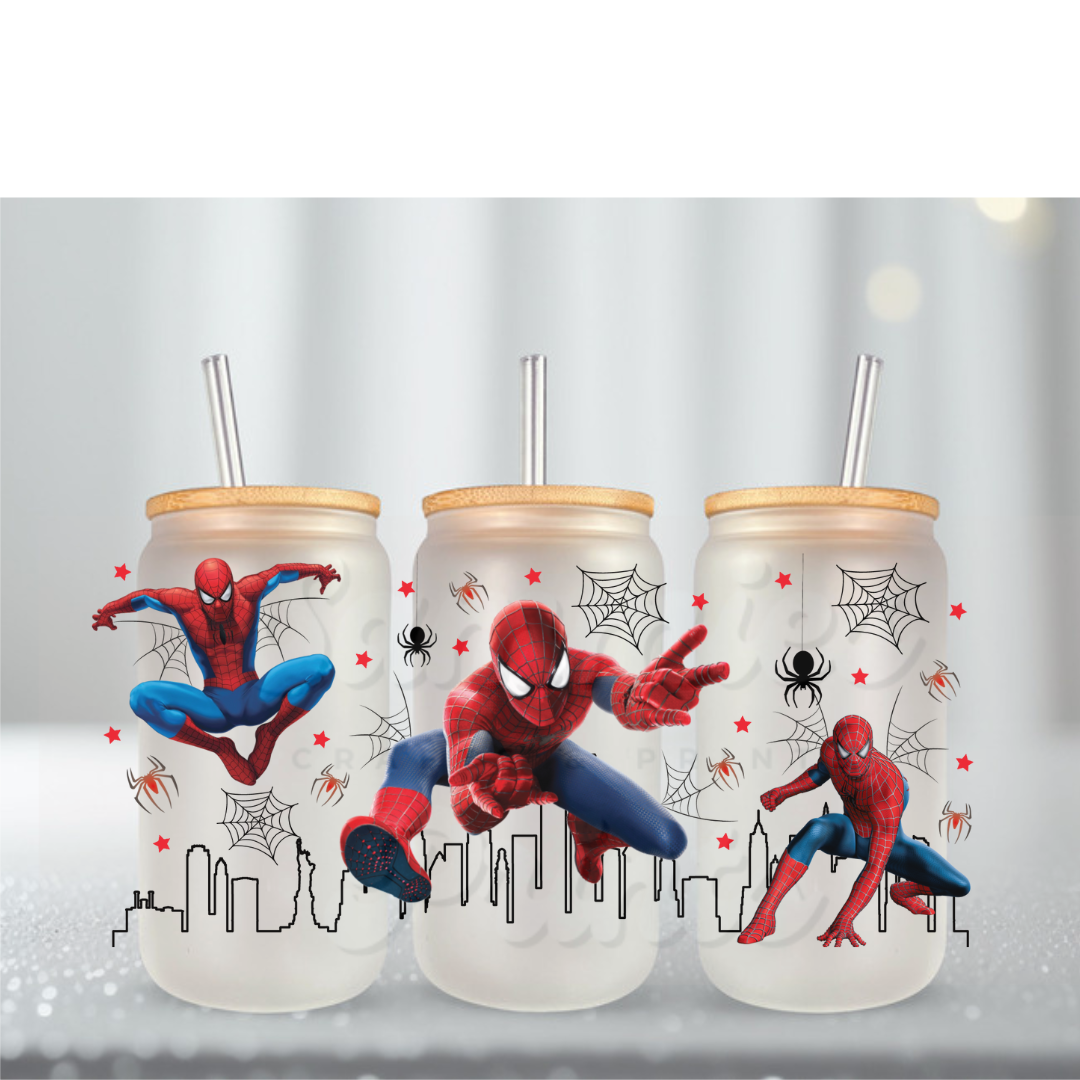 Spidey Webs City Scape UV DTF Cup Wrap